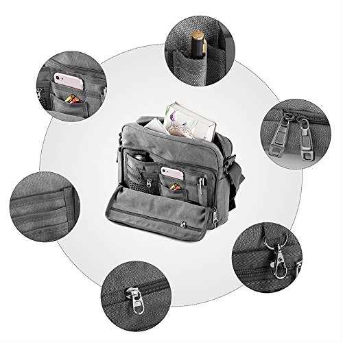 GSTEK Messenger Tasche Kuriertasche Umhängetasche Messenger Bag, Unisex Casual Vintage Stoff Rucksack - 7
