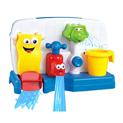 Fajiabao Birthday Gifts Funny Bath Time Play Set Waterwheel with Tap and Elephant Shape Bathtub Toy for kids