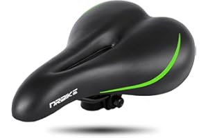 Hiland Wygodne siodełko rowerowe do rowerów górskich, szosowych, miejskich, szerokie siodełko damskie/męskie, czarne