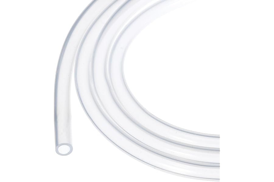 Rebower 3.3ft Silicone Tubing 6mm ID 8mm OD Clear Industrial Plastic Tubing Pure Silicone Hoses for Pump Siphoning Draining Irrigation Brewing, 1/4"