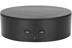 YWBL-WH Elektryczna Podstawa Gramofonowa 360 °, Obrotowa Podstawa Wystawowa 360 Stopni, Regulacja Prędkości 2 USB Elektryczny Obrotowy Gramofon, Stojaki Wystawowe(Czarny)