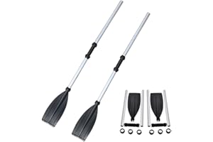 Takezuaa 2 Pack 116cm Kayak Paddle Aluminum Alloy Detachable Paddles Adjustable Portable Boat Oars for Inflatable Boat Kayak
