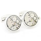 SS Herren-Armbanduhr Mechanismus Manschettenknöpfe Silber