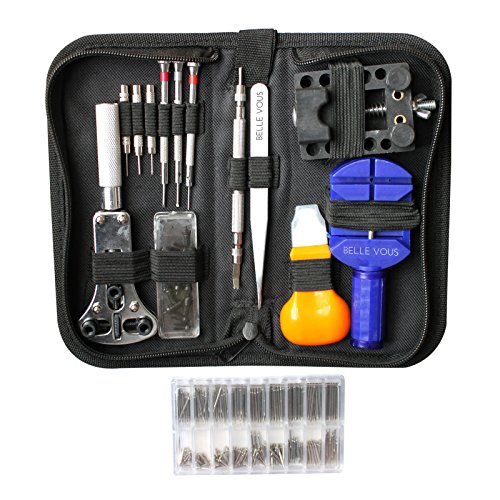 294 teiliges Professionelles Uhr Reparieren Werkzeug Uhrmacher mit fall von Belle Vous – Link Remover, Uhr Batterie Entferner, Uhr zuruck Fall offner, Fruhling Stift Bar, Uhren Reparatur Set - 2