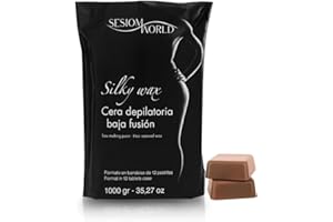 Sesiomworld Cera Depilatoria de Baja Fusión Chocolate con Cacao Bandeja 1 Kilo 1 Unidad 1000 g