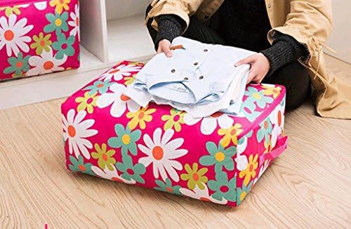 FLH Coat storage bag Storage bag Storage bag storage boxes ( Color : Rose red sun flower , Size : M )
