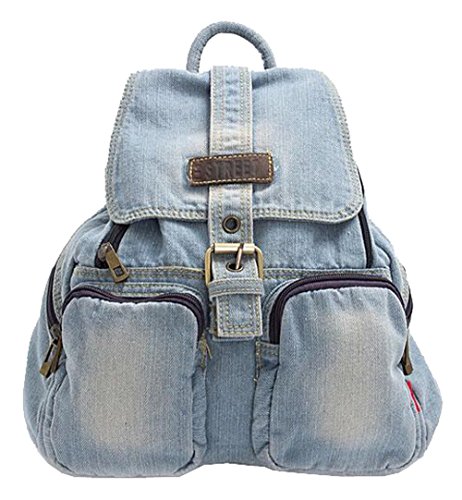 Preisvergleich Produktbild SAIERLONG Frauen und Mädchen Rucksack Schultasche Reisetasche Hellblau jean