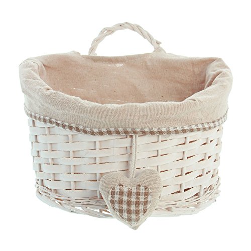 Wandkorb „Karoherz“ in beige - 3