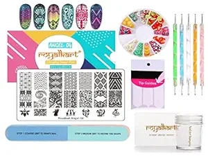 Royalkart? Nail Art Plates Image Stamp Templates Stamping Kit DIY Print Manicure Salon Design for Woman Girls Nail Decoration (Angel- 04)