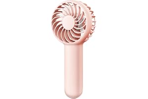 Gaiatop Mini Portable Fan, 3 Speed Powerful Handheld Fan, Battery Operated Cute Design Personal Small Fan, USB Rechargeable Makeup Eyelash Hand Fan Travel Essentials for Women Girls Pink