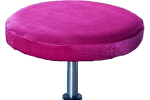 Hahhhha Paquete de 2 Fundas Redondas para Taburete de Bar, Fundas elásticas para sillas de Bar Fundas de cojín Lavables para taburetes de Polvo Protector de Asiento para Silla de Oficina, Rojo Rosa
