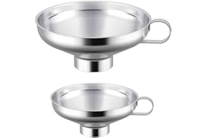 RITTE 2 Piezas Embudos de Enlatado, Embudos Mermelada de Acero Inoxidable, Embudo de Boca Ancha, Embudo de Boca Ancha de Acero Inoxidable Para Transferir Polvo, Frijoles Y Mermelada (Pequeños y Grandes)
