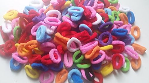150, 100, 50 Pack of Girl's Hair Bobbles Bands Mini Baby Ponytail Elastic Stretchy Hairband (150, Bright, Bold Colours)