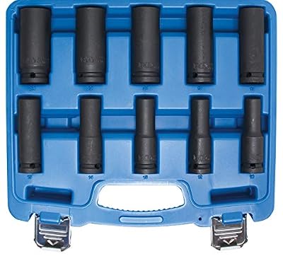 BGS-technic BGS technic 5206 Boîte de 10 douilles pour clé à choc profonde, 12,5 mm, 10-24 mm