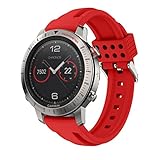 Garmin Fenix Chronos GPS Watch Armband, OverDose Ersatz Sport Silikon Armband Band Strap für Garmin Fenix Chronos GPS (B-Rot, 24cm)