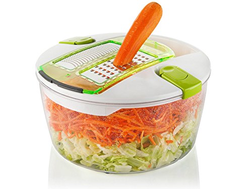 Orignal Genius Salat Chef Set 8-tlg. Gemüseschneider Obstschneider Deckel TV NEU, Farbe:grün - 2