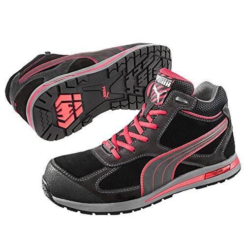 Preisvergleich Produktbild Puma durchtrittsichere Schnürstiefel S3 metallfrei 633170, Schwarz / Rot, 46