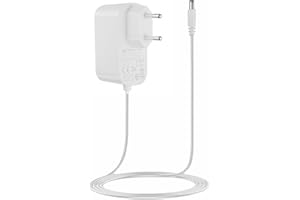 TECHZOCO Alimentador 12V, Adaptador de Corriente, Fuente de alimentación 12V, Alimentador de Pared, Cargador 12 Voltios, Adaptador Alimentación, Conector DC 5.5 x 2.1 mm, Blanco (1A)