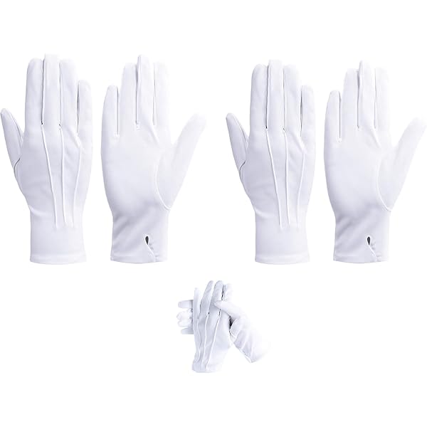 Bonuci 40 Paar weiße Handschuhe, formelle Uniform-Handschuhe, Parade, Marsch-Kostüm, Polizei-Handschuhe für Damen und Herren, Smoking-Wache, Server, Weiss/opulenter Garten, Einheitsgröße Spielzeug