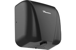 PLUSSEN Professionale Asciugamani Elettrico Automatico con fotocellula, Design Elegante Finitura in Acciaio Inox Asciugatura Rapida 7-10 Secondi,1800W