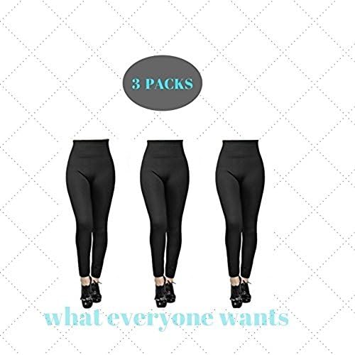 Fleece Lined Womens Leggings High Waisted Stretchy Lycra - Size UK 10-16