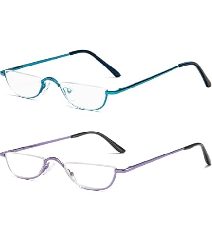 Half Frame Reading Glasses, Half Metal Moon Readers For