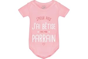 PIXEL EVOLUTION Body J'peux pas j'ai bêtise avec mon Parrain préféré Body bébé - Body humoristique et rigolo - idée cadeau naissance
