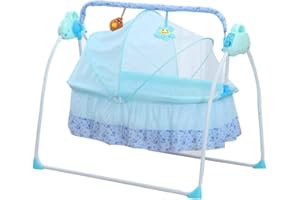 OBLLER Columpio automático para bebés con seguridad eléctrica y alfombrilla