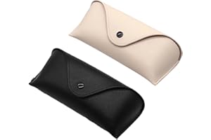 SULIUDAJI 2 pezzi morbida occhiali custodia, pelle portatile da viaggio Occhiali da Custodia Astuccio marsupio per occhiali da sole donna uomo