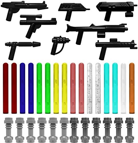 Galaxyarms 36 Piece Weapon Set:Set of 4 with Different Blasters and Colourful Swords