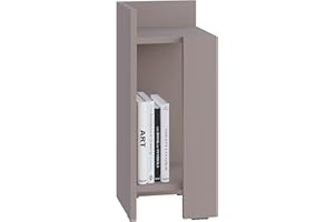 HOCUS PICUS Hocuspicus Bedside Nightstand Table for Bedroom - Lamp Holder - Bedside Storage - Side End Table - Easy to Assemble - 25x60x27 cm (Light Mocha, Left)