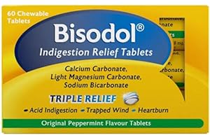 Bisodol Original Peppermint Flavour 60 Chewable Tablets, 60.0 Count