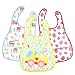 Blulu Waterproof Baby Bibs with Food Catcher Pocket, 3 Pack