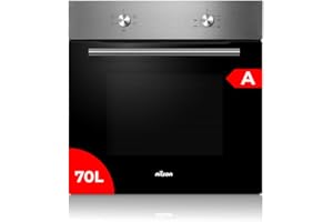 Nilson Horno Multifunción Básico Inox NH4700EX. Capacidad 70 Litros, 2100 W, 4 Programas, Interior Esmaltado, Fácil Limpieza, Eficiencia Energética Clase A