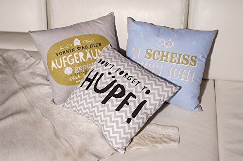 H:)PPYlife 44157 Kissen „Vorhin war hier aufgeräumt und geputzt Schade, dass du das verpasst hast“ - 2