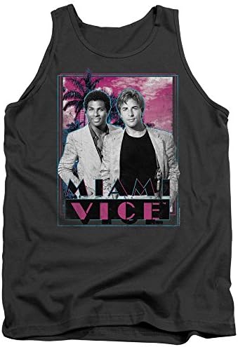 Miami Vice Gotchya Mens Tank Top Shirt (Charcoal, Medium)