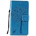 Produktbild Voguecase® für Samsung Galaxy Note 5 hülle,(Baum/Blau) Kunstleder Tasche PU Schutzhülle Tasche Leder Brieftasche Hülle Case Cover + Gratis Universal Eingabestift