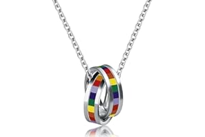 Hillylolly Regenbogen Kette Pride Necklace, schöner Rainbow Anhänger, Kette Anhänger Rainbow, Damen Herren Halskette, Lgbtq Halskette, Gay Schmuck, Lgbtq Accessoires, Geburtstag Geschenk
