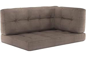 ‎VICCO Vicco Palettenkissen Set, Taupe, 3 Teile