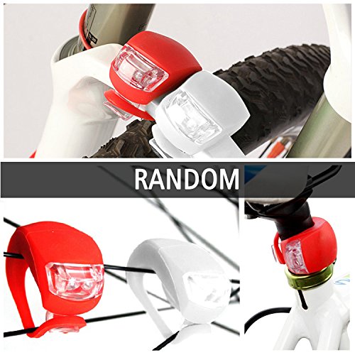 Lumières de vélo Mture, 2 LED Lumineuse avec une coque en silicone avant et arrière, compatibles avec toutes les tailles… – Image 4