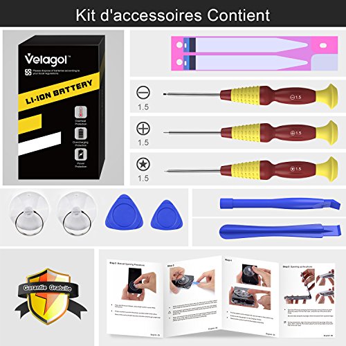 Velagol Batterie Interne Pour iPhone 6 Batterie 1810mAh Batterie en Lithium-Ion Rechargeable de Remplacement Pour iPhone 6 avec Kit d outils Carte de Garantie inclus  pas pour iPhone 6S 