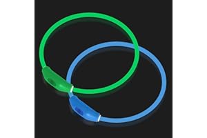 Novkin 2-Pack LED Dog Collar, Light Up Dog Collars,Rechargeable Dog Lights for Night Walking，Universal, Reusable Safety Necklace for Small Medium Large Dogs