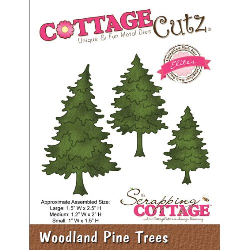 CottageCutzElites Die Cuts, 1.5 by 2.5-inch, Woodland Pine Trees