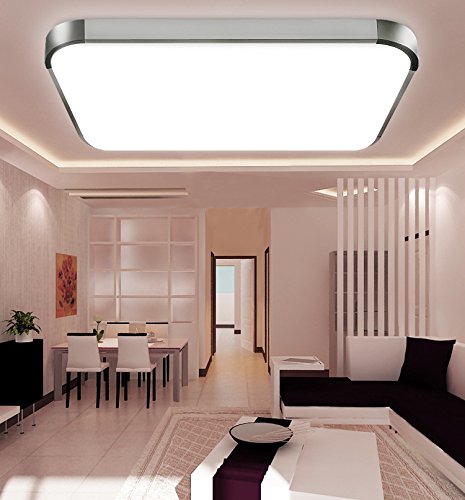 Preisvergleich Produktbild ETiME® LED Deckenleuchte 12W Kaltweiss Deckenlampe Modern Wohnzimmer Lampe Schlafzimmer Küche Panel Leuchte Silber (30x30cm 12W Kaltweiß)