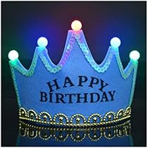 LED Light King Crown Happy Birthday Hat 