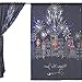 Produktbild jstel 2 Stück Tüll Voile Fenster Zimmer Dekoration Halbdurchsichtig Vorhang, Feuerwerk City bei Nacht, Gaze Vorhänge Wohnzimmer Schlafzimmer Krawatte Top Vorhang 139,7 x 198,1 cm Zwei scheibenelementen Set, Polyester, blau, 55x78x2(in)