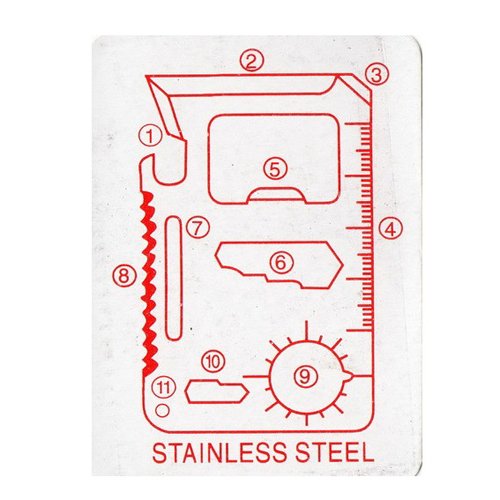 11-in-1 Edelstahl-Taschen-Multi-Tool Karte Messer - 2