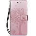 Produktbild Hülle für Huawei Honor View 10 / Huawei Honor V10, Leder Hülle Flip Case Schutzhülle Ledertasche mit Standfunktion Kredit Kartenfach Baum Schmetterling Katze Cute Muster Handyhülle Cover Magnetisch Brieftasche für Huawei Honor View 10 / Honor V10, Hancda Hüllen Leder Schale Silikon Case Dünn Geldbörse Tasche Bookstyle Stoßfest Etui Handytasche Lederhülle für Huawei Honor View 10 / Honor V10 - Baum Rose Gold