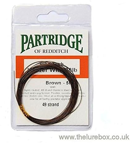 Partridge 49 strand knottable wire trace - Brown 5m 20lbs