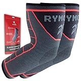 Elbow Support Arm Compression Sleeves Elbow Braces for Men and Women (Pair) (Large) [L] - Supports for Tennis Elbow, Golfers Elbow, Weightlifting, Tendonitis, Joint Pain Relief, Arthritis